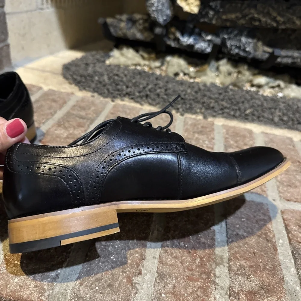 Stacy‎ Adams Darren Cap Toe Oxford Mens size 7M Leather Black #292